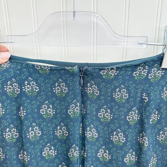Trovata Birds of Paradis Demi Skirt Coastal Mosaic Green Midi Slip 4 - Picture 5 of 10